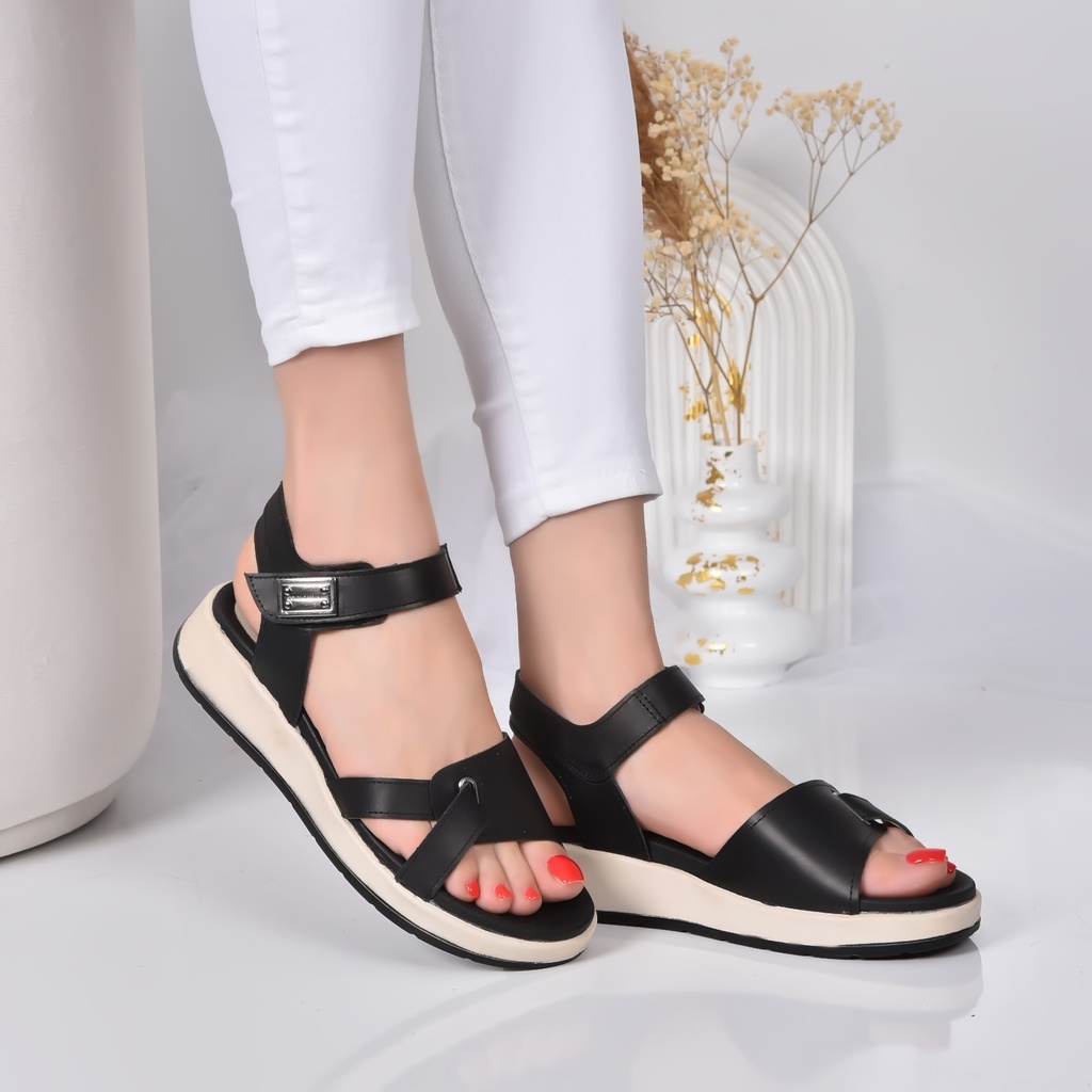 Sandale Cuir Couleur Noir Ref S40 