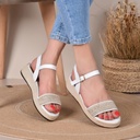Sandale Cuir Couleur Blanc Ref S020 